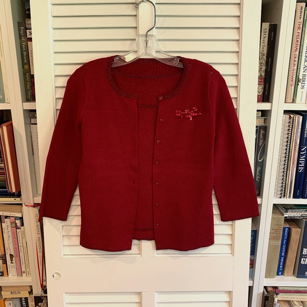Cranberry Red Knit Sweater Set Size S